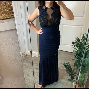 Petite mermaid style evening gown
